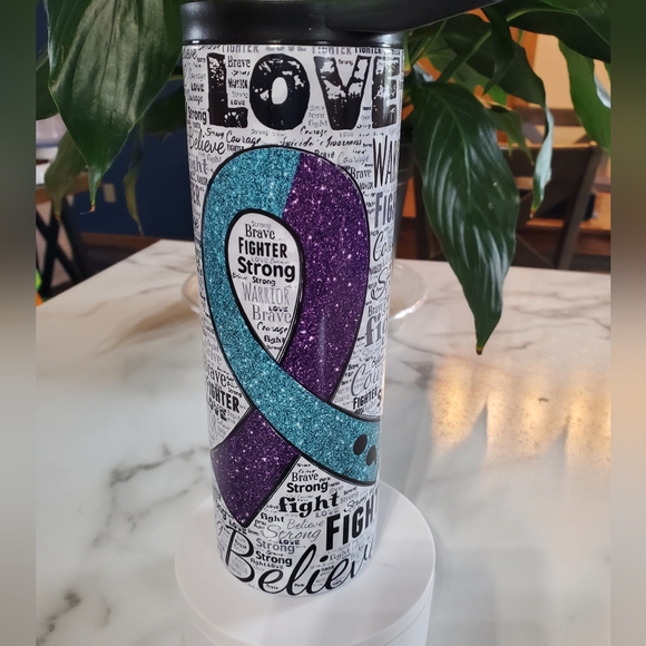 Suicide Awareness Ribbon & Quotes 20oz Tumbler with duo lids 🎉sale - Picture 7 of 12